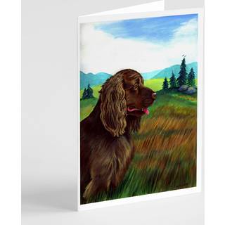 Sussex spaniel lykønskningskort og konvolutter pakning af 8