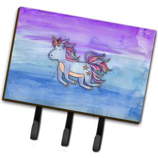 """" Caroline's Treasures Blue Unicorn Watercolor Wall Hook Triple Multicolor """"