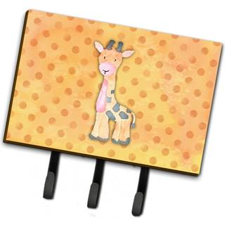 """" Caroline's Treasures Polkadot Griaffe Watercolor Wall Hook Triple Multicolor """"