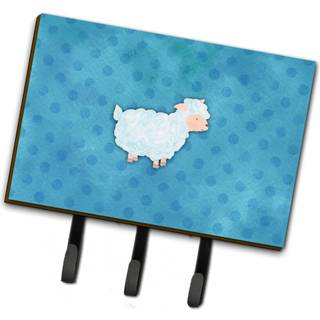 """" Caroline's Treasures Polkadot Sheep Lamb Watercolor Wall Hook Triple Multicolor """"