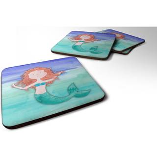 """" Caroline's Treasures Ginger Mermaid Watercolor Decorative Coasters 3.5 Multicolor """"