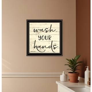 Vask dine h?nder sort indrammet trykte badev?relse v?gkunst