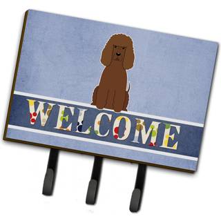 """" Caroline's Treasures Irish Water Spaniel Velkommen Wall Hook Triple Multicolor """"