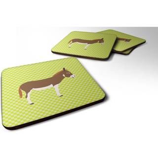 """" Caroline's Treasures Miniature Mediterranian Donkey Green Decorative Coasters 3.5 multicolor """"