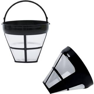 GOLDTONE Genanvendeligt (2 pakke) 8-12 kop #4 kegle nylon kaffefilter passer til Ninja kaffemaskiner og bryggere BPA-fri