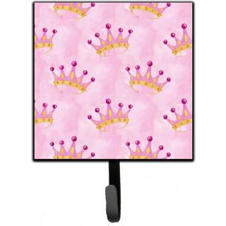 """" Caroline's Treasures Watercolor Princess Crown på Pink Wall Hook Small Multicolor """"