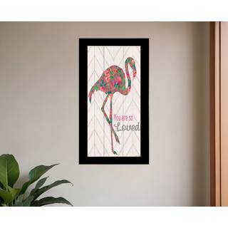 Du er s? elsket Flamingo Black Framed Print Wall Art