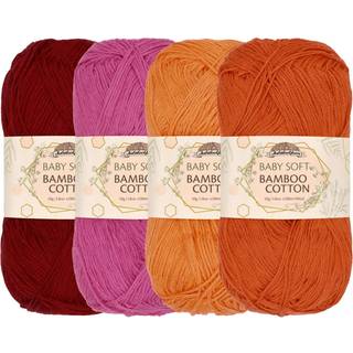 Jubileeyarn baby bl?d bambus bomuldsgarn - 50g/nkein - nuancer af orange - 4 Skeins
