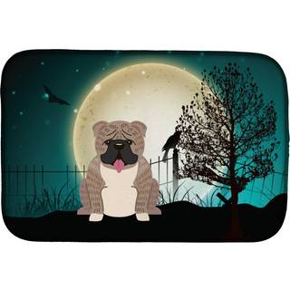 """" Caroline's Treasures Halloween Scary English Bulldog Grey Brindle Dish Drying Mat 14 """" """" X 21 """" """" """"