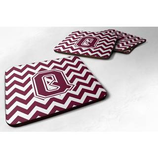 """" Caroline's Treasures CJ1051-QFC-brev Q Chevron Maroon og White Foam Coaster (Sæt på 4) 3.5 """" ""Multicolor"" ""