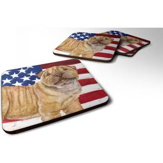 """" Caroline's Treasures Shar Pei Puppy Patriotic Decorative Coasters multicolor """"