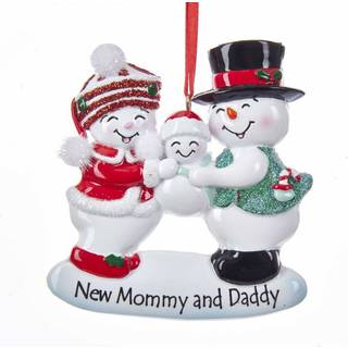 Kurt Adler New Mommy and Daddy Snow Family Dekorativt h?ngende ornament