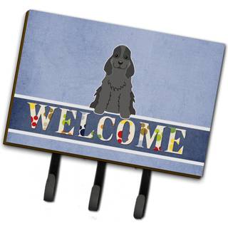 """" Caroline's Treasures Welcome Cocker Spaniel Black Wall Hook Triple """"