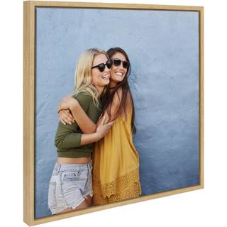 Kate og Laurel Sylvie Square Custom Printed Framed Canvas Wall Art 22x22 Natural Personal Canvas Print med dine fotos til sovev?relse eller stue