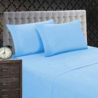 Elegant komfort 1500 Premier Wrinkle & Fade Resistant 4 PC Sheet S?t dyb lomme op til 18 """" og farver fuld Aqua