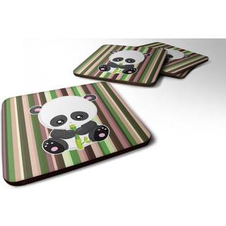 """" Caroline's Treasures Bambus Flute Panda Foam Coaster Set på 4 3,5 multicolor """"