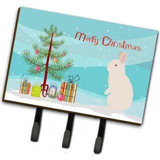 """" Caroline's Treasures New Zealand White Rabbit Christmas Wall Hook Triple """"