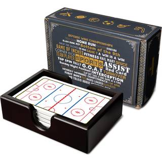 Ice Hockey Rink Ceramic Coasters med Holder. Absorberande dalbana för drycker och dalbana set tabell- och dalbana. Gåva till män Hockey Decoratio