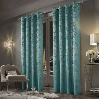 Always4U 100% Blackout Soft Velvet Gardiner til sovev?relse Stue Termisk energibesparelse 95 tommer lang luksus guldfolie Print Drapes 2 Panels T