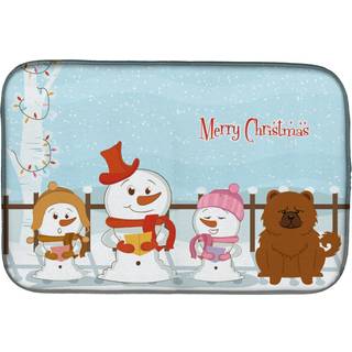 """" Caroline's Treasures Merry Christmas Carolers Chow Red Dish Drying Mat 14 X 21 """"