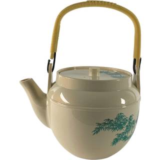 JapanBargain 1624 Japansk plastisk tekande melamin te gryde til hjem eller restaurant lavet i Japan 38 ounce beige