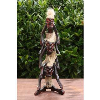 G6 Collection H?ndlavet tr? Primitiv Tribal Sjov Statue Skulptur Tiki Bar H?ndlavet Unik Gave Home Decor Accent Figur Dekoration Kunstv?rk H?ndsk