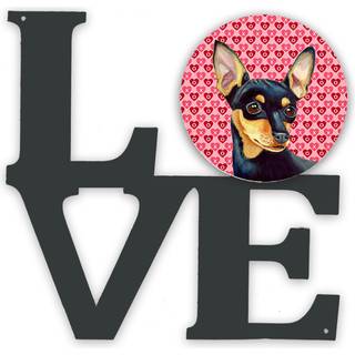 Min Pin Hearts Love and Valentine's Day Portrait Metal Wall Artwork Love LH9155Walv