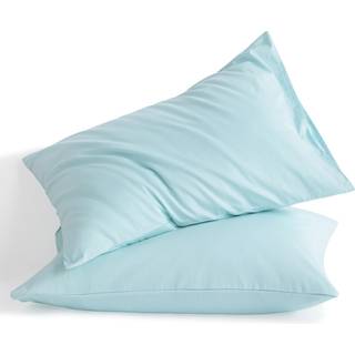 NTBAY King Cotton Pillowcases - Konvolutlukning 20x36 Pillowcases Sæt med 2 åndbare og bløde sengepuder Aqua