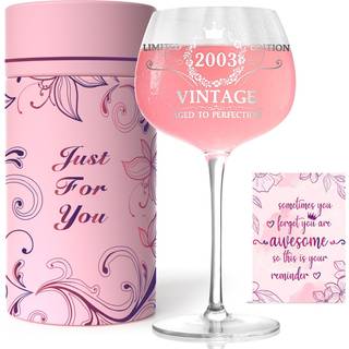 21. fødselsdagsgaver til hendes vintage 2003 indgraveret 21. vinglas 21 år gammel fødselsdagsdekoration til kvinder sjove 21 bday gaver idé til k