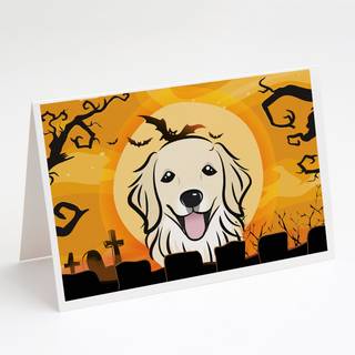 Halloween Golden Retriever lykønskningskort og konvolutter pakning af 8