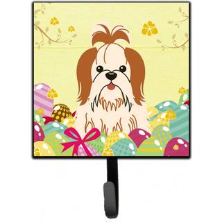 """" Caroline's Treasures Easter Eggs Shih Tzu Red White Wall Hook Small Multicolor """"