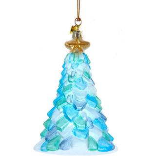 Kurt S. Adler Beach Nautical Themed Glass Ornamenter (5 """" Noble Gems Sea Glass Christmas Tree Ornament NBX0074)