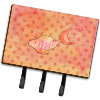 """" Caroline's Treasures Orange Fish Watercolor Wall Hook Triple Multicolor """"