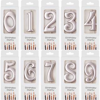 Ph.d.-kage 10-count 0-9 Rose Gold Number Birthday Candles nummer én fødselsdag Rose Gold Number Candles Party Celebration Baby Showers