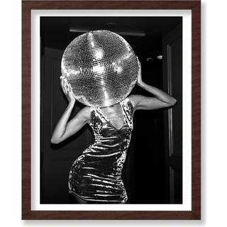 Plakat Master Vintage Photograph Poster - Retro Funny Print - Gave til kunstnerven - Kvindelig Disco Ball Music Party Fashion Luksus ?stetisk - V