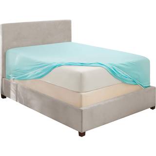 Hearth & Harbour Extra Deep Pocket King Fitted Sheet Light Blue Fitted Sheet King Size 1800 Microfiber King Fitted Sheet Only Soft King Bed Fitte