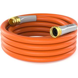 Specilithave slange 15 ft x 5/8 i tunge leder Slangeforl?ngelse Fleksibel og let kort vandslange kink-mindre hybridgummislange med 3/4 """" Messing