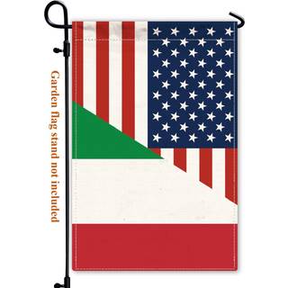 Italien USA Friendship Garden Flag 12x18 I Heavy Duty Italian America Us Outdoor Banner til gårdhave med dobbelt side