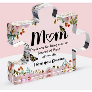 Gaver til mor - s?d indgraveret akrylblokke puslespil - s?d mor gave fra s?ndatter - sjov julem?dre dag pensionering gave id? - fancy dekoration