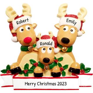 Personaliserede familiens julepynt - brugerdefinerede ornamenter familie p? 3 julepynt 2024 Tilpasset familie rensdyr julepyntfamilie p? 3 orname