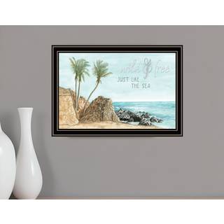 Vild og fri ligesom havet sort indrammet print v?gkunst