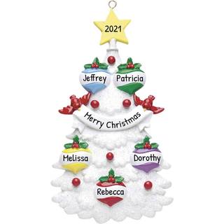 Personaliseret familiegulepynt - familie af 5 julepynt 2024 My julefamilie -ornament gaver familie p? 5 ornamenter tilpasset julefamilienavn orna