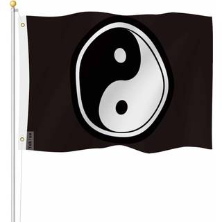 Yekiua ying yang symbol flag 3x5 ft dag aften modsat modsatte kr?fter UV beskyttet banner udend?rs indend?rs flag med messing grommets levende fa