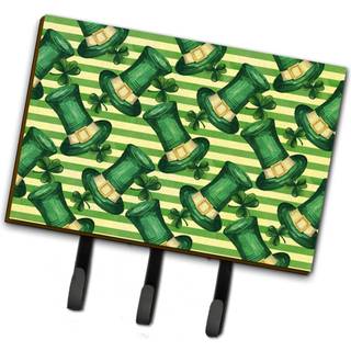 """" Caroline's Treasures Watercolor St Patrick's Day Leprechaun Hat Wall Hook Triple Multicolor """"
