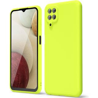 Oakxco til Samsung Galaxy A12 Telefonkasse flydende silikone greb sød tynd slank blød gummi tpu almindelig glat gelmatte beskyttelsesdæksel til k