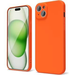 Oakxco til iPhone 15 plus telefonkasse flydende silikone neon lys solid farve tynd slank blød gummi gel mat tpu almindelig simpel dækning til kvi