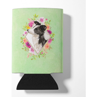 """" Caroline's Treasures CK4418CC Border Collie Green Flowers kan eller flaske Hugger Cold-Beverage-Koozies 12 Oz Multicolor """"