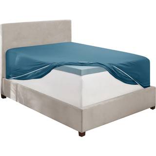 Hearth & Harbor Blue Heaven California King Fitted Sheet Extra Deep Pocket Cal King Fitted Sheet Only 1800 Microfiber Fitted Bed Sheet Ultra Soft