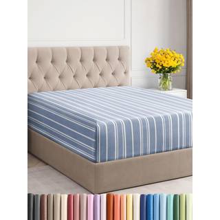 Ekstra dyb dronning monteret ark - Hotel Luxury Single Fitted Sheet kun - let at passe 18 tommer til 24 tommer madras - Soft Wrinkle Gratis åndba