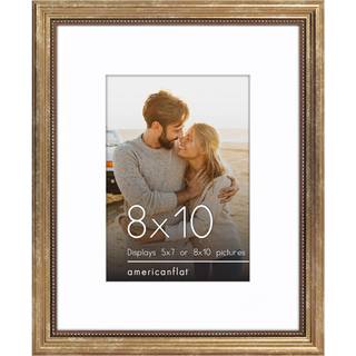 AmericanFlat vintage rammer - 8x10 billedramme med elegante perlerede accenter og knust -resistent glas - brug som 5x7 ramme eller 8x10 ramme ude